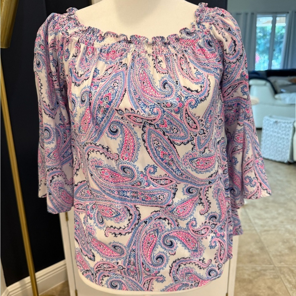 Southern Tide Paisley Off-Shoulder Women's Top size xs